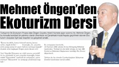 Mehmet Öngen'den Ekoturizm Dersi