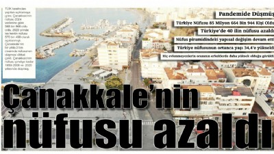 Çanakkale'nin nüfusu azaldı